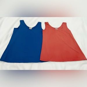 Women’s Chico’s tanks.  Set of 2. Coral and blue color. Size S